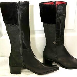 Genuine Black and swede Leather Boots